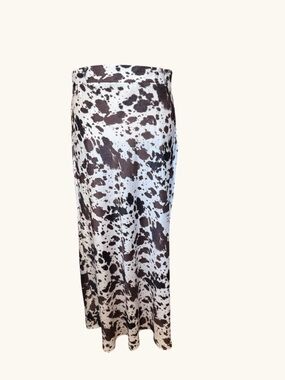 Zara Black and Brown Cow-Spot Maxi Skirt #316